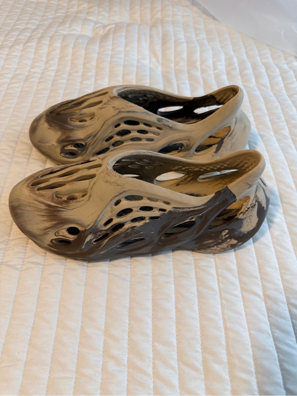 Yeezy Foam Runners in Marbled Tan and Brown